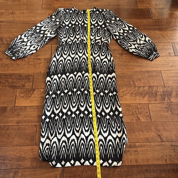 ZARA PRINTED CUT-OUT DETAIL MIDI DRESS - Picture 11 of 13